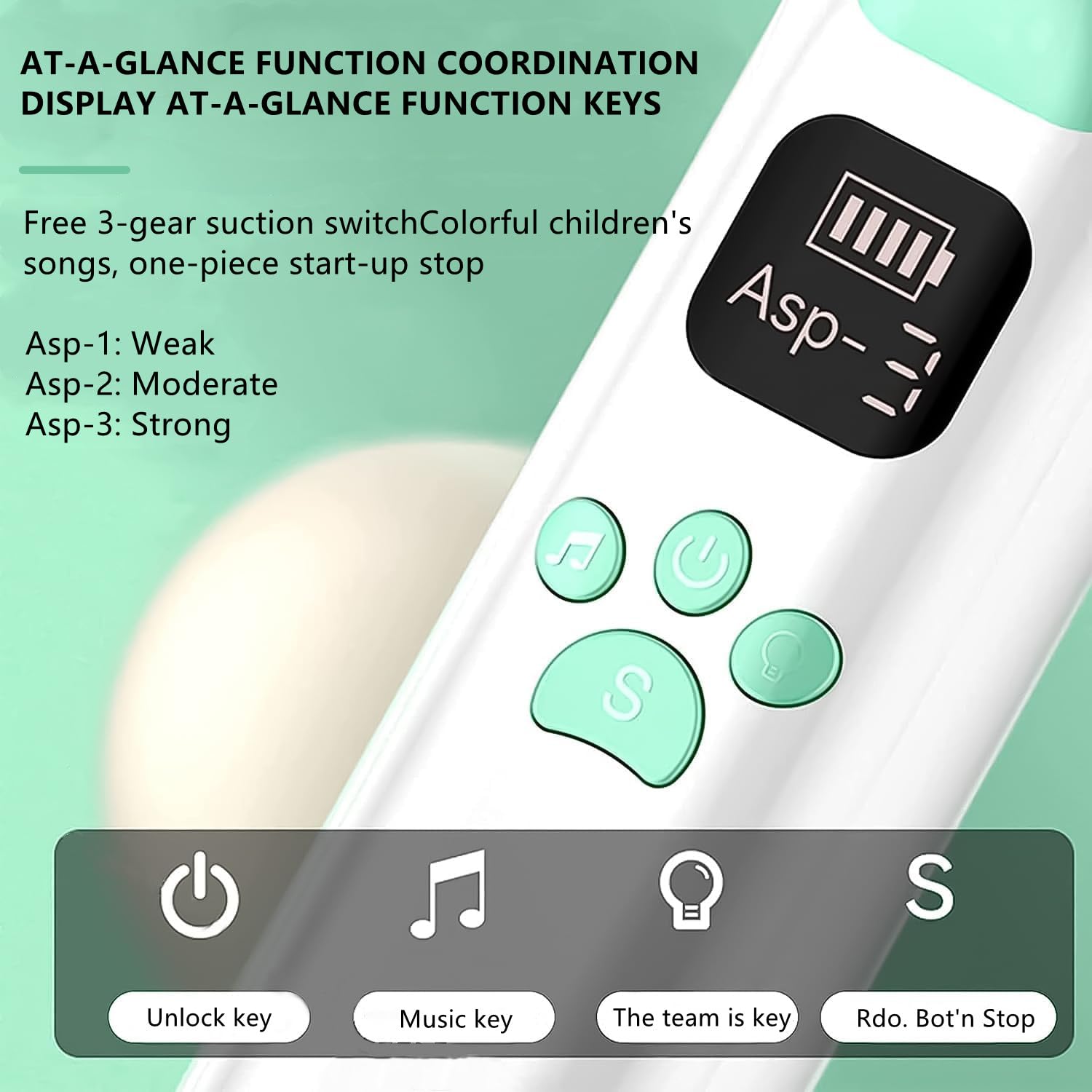 Electric Cleaner,Features 3 silicone suction heads,three suction levels,low noise,and relaxation functions with music and lights - 3