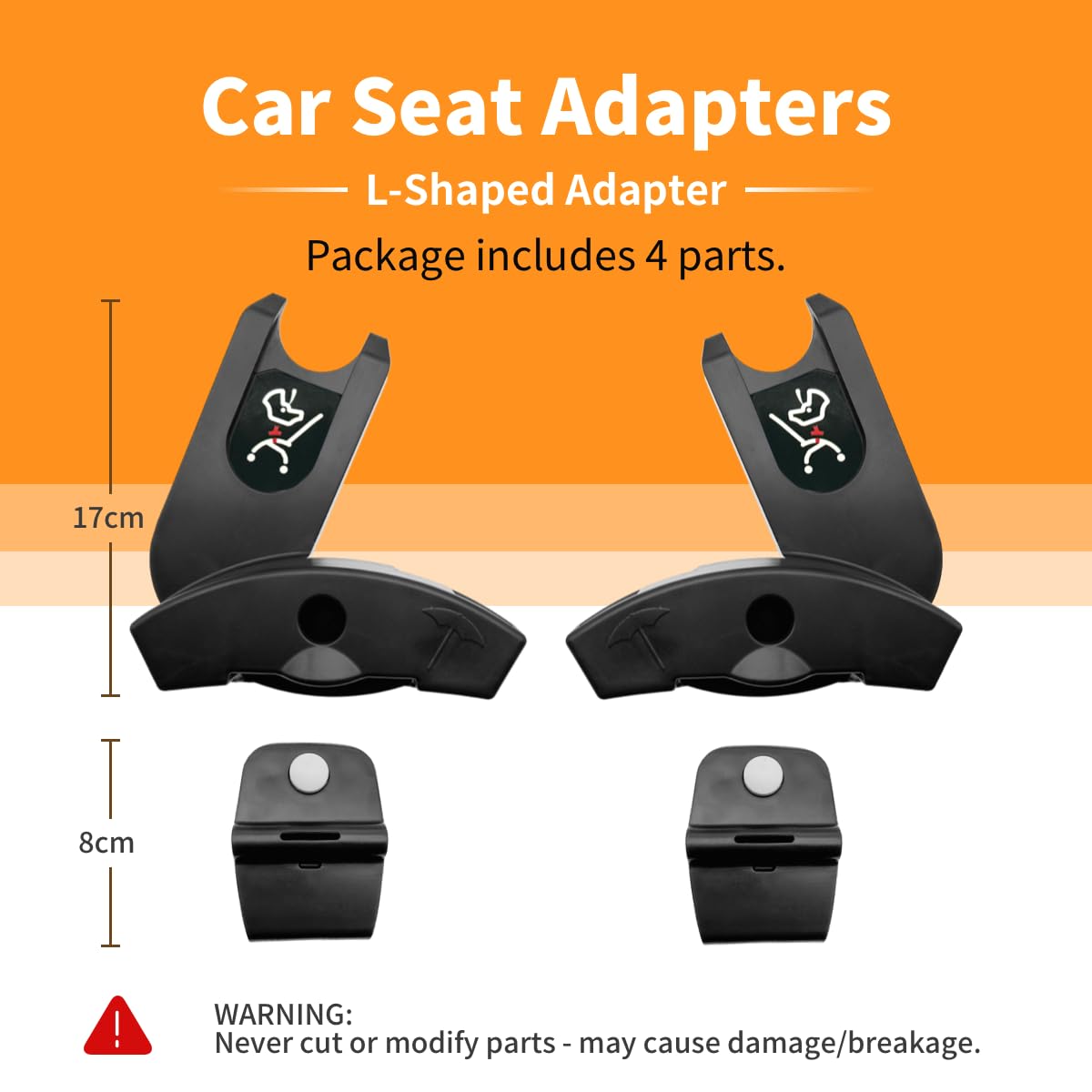 Adattatore per seggiolino auto per passeggino compatibile con YOYO & YOYO2 - Adattatore a forma di L, design a clip sicuro, facile installazione, leggero e resistente