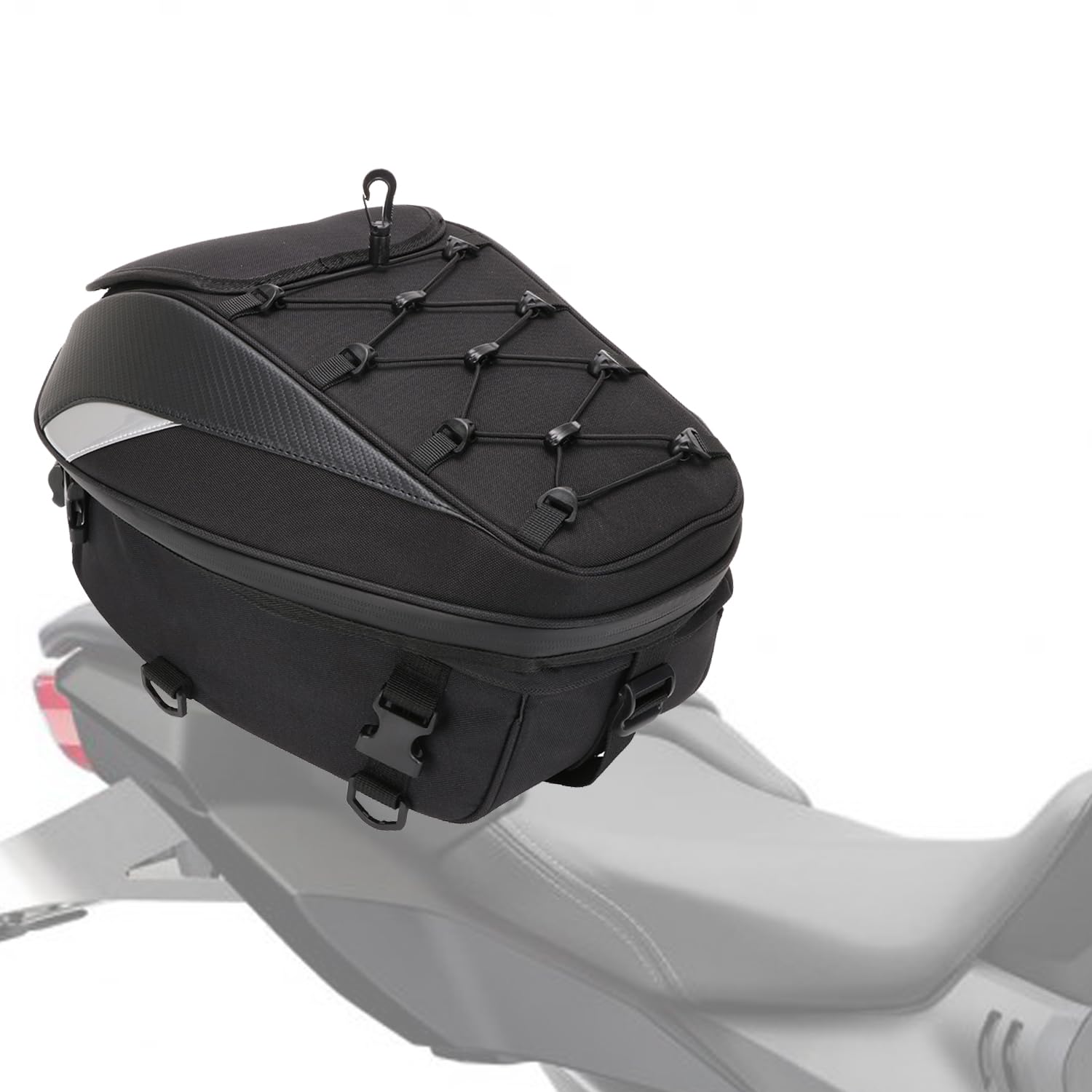 JFG RACING Bolsa Asiento Trasero Moto,Mochilas Moto,Bolsa de Almacenamiento Trasero Doble Uso para Maletas y Casco Bolsas Universales para Motocicleta