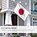 Anley Fly Breeze 3x5 Foot Japan Flag - Vivid Color and Fade proof - Canvas Header and Double Stitched - Japanese National Flags Polyester with Brass Grommets 3 X 5 Ft