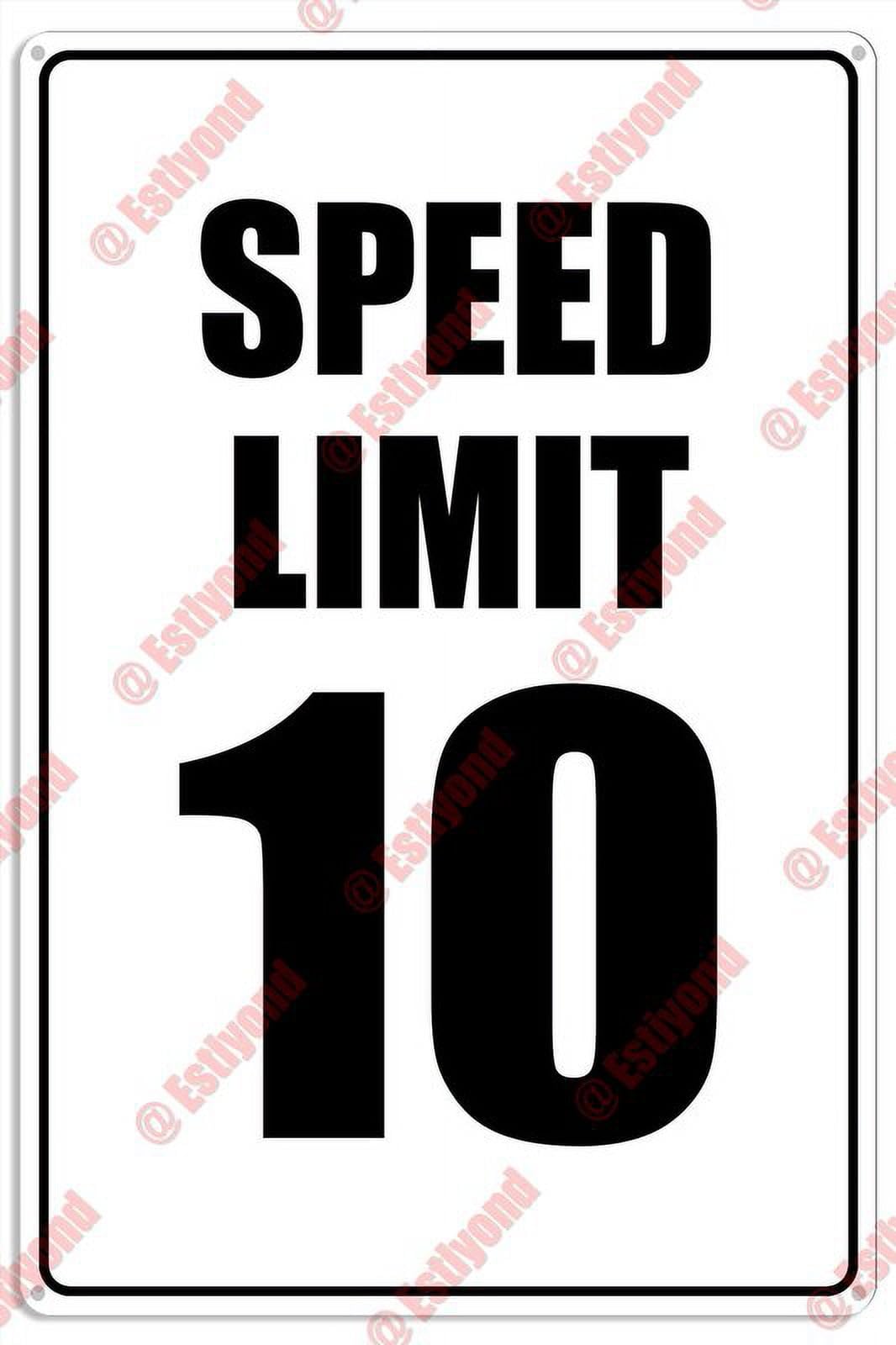peiyeety Speed Limit 10 Mph-Slow-Warning-Traffic-Road-Highway Caution Warning Aluminum Metal Sign 12x16 Inches