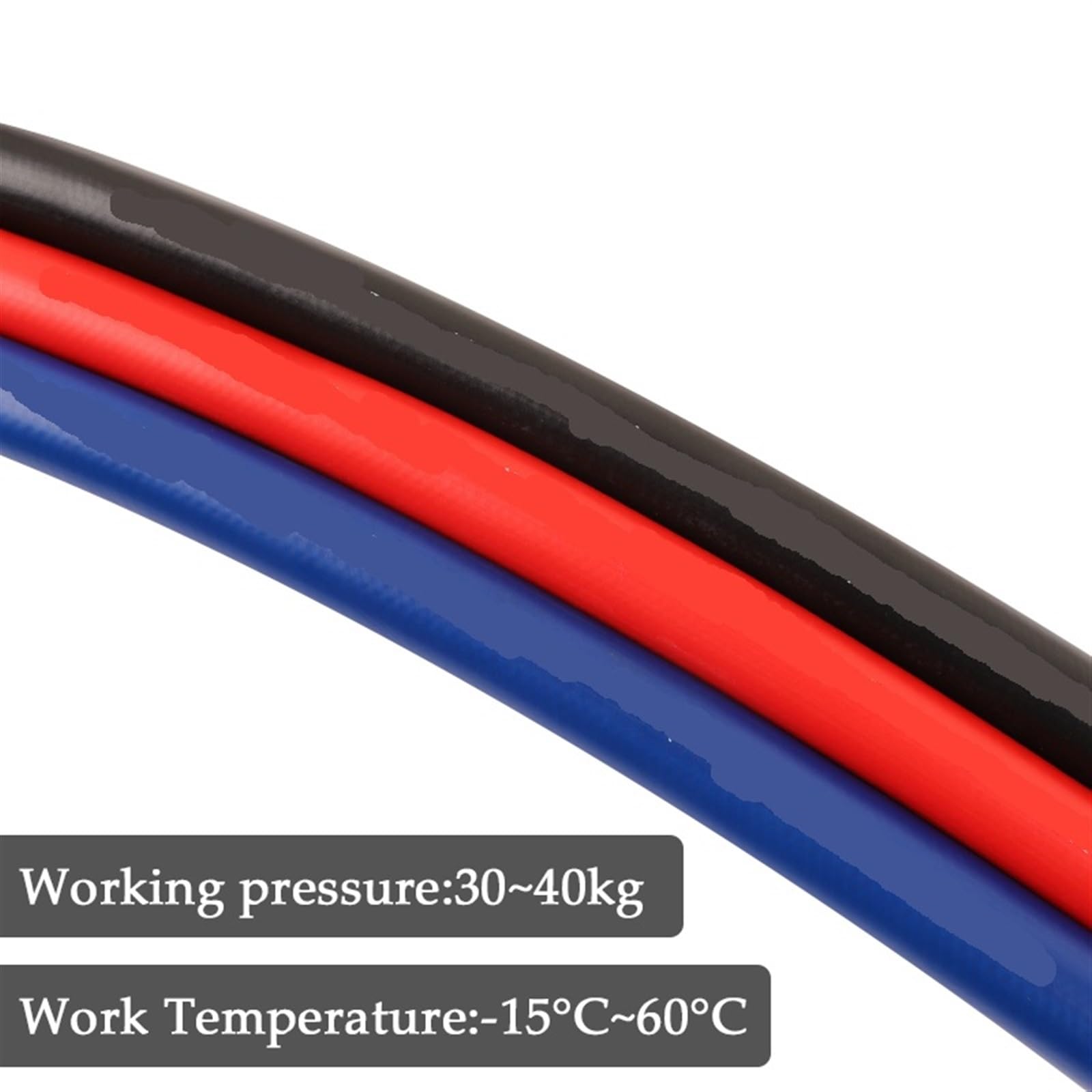 Tuyau en Caoutchouc Double Couche de 1 m de diamètre intérieur 6-38 mm, Tuyau Haute Pression, Tube d'huile for Cylindre pour Les Motos, Les Voitures(Black,1M_ID 19MM X OD 27MM)