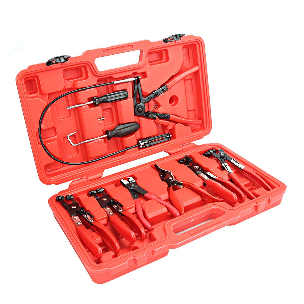 Kikumi Pinza per Fascette Stringitubo in Acciaio Al Carbonio Kit di Strumenti per la Rimozione di Fascette a Molla con Design Antiruggine Zincato per la Maggior Parte dei Modelli
