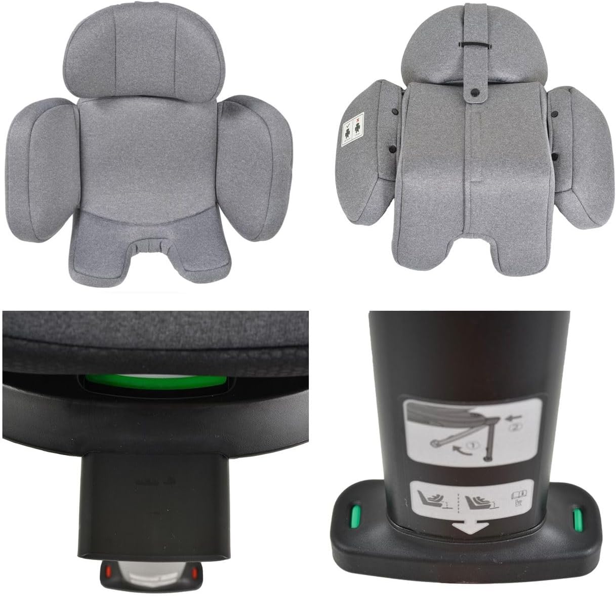 Cangaroo Hoku i-Size car seat base with Isofix and support leg details