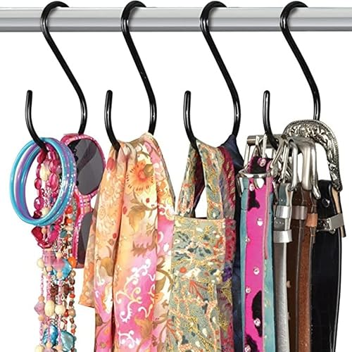 Miniatura 6 de EZLAD Ganchos grandes en S de 6 pulgadas (paquete de 6), ganchos negros con revestimiento de vinilo antideslizante para colgar plantas, ollas,