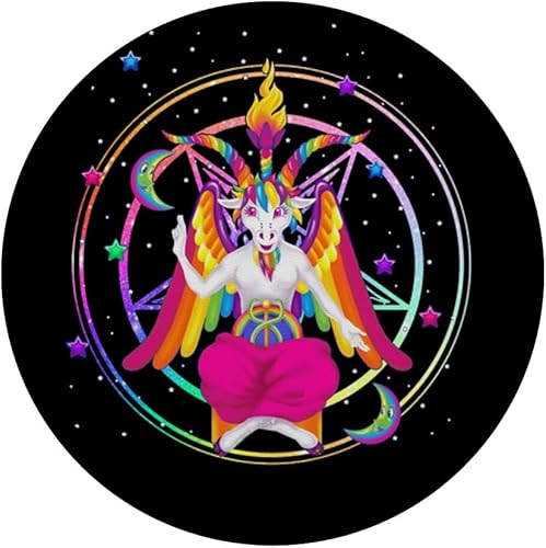 Miniatura 3 de Rainbow Baphomet Pentagram Sigil Goat PopSockets PopGrip intercambiable