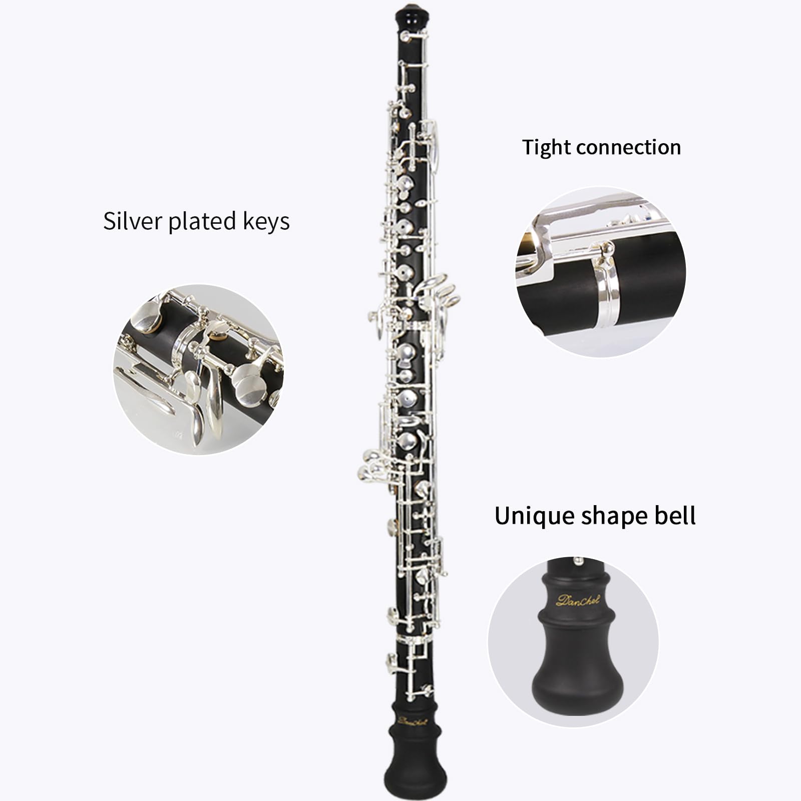 Oboe ABS Korpus versilbert halbautomatisch C-Ton mit Zubehörset