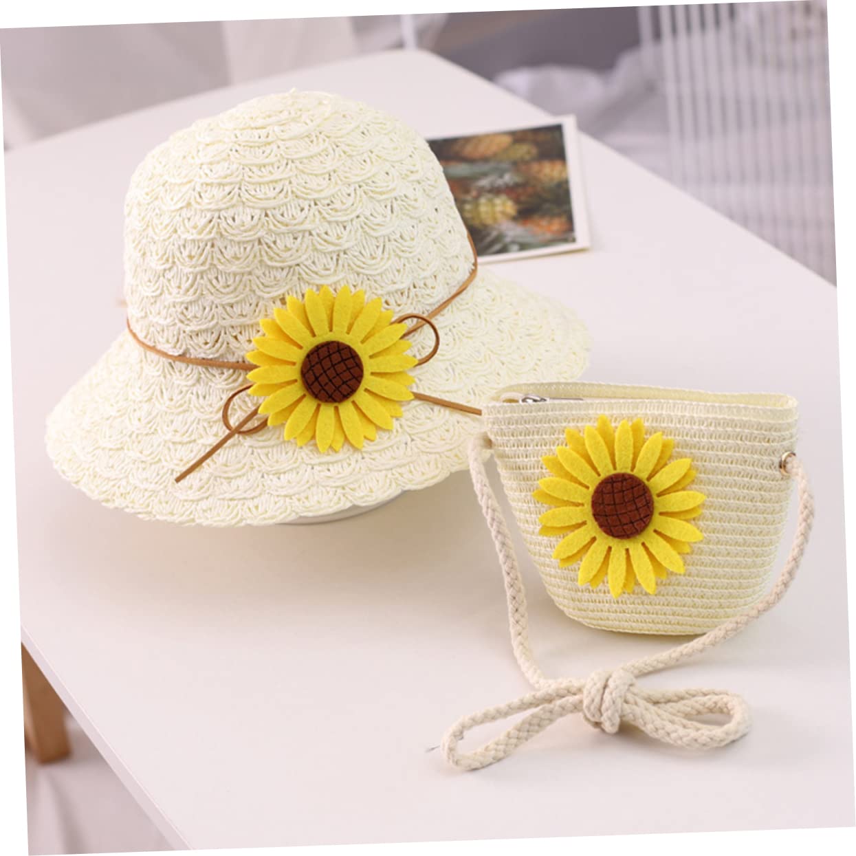 CALLARON Sombrero de Sol Infantil de con Protección UV y Bolsa de Playa Sombrero de Verano para Gorro de Playa y para Salidas al Aire y Actividades de Verano