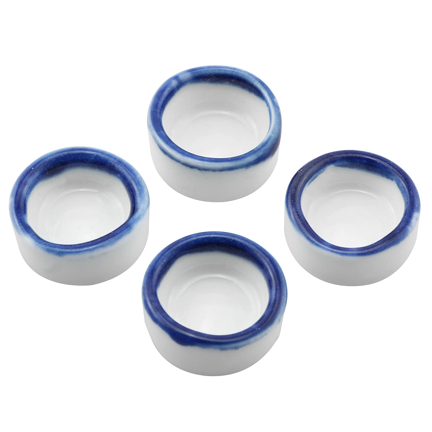 ZRM&E 4pcs Spider Micro Water Bowl Reptile Terrarium Micro Water Bowl for Spider Ceramic Dish Terrarium Breeding Feeders 0.97x0.74x0.49 Inches