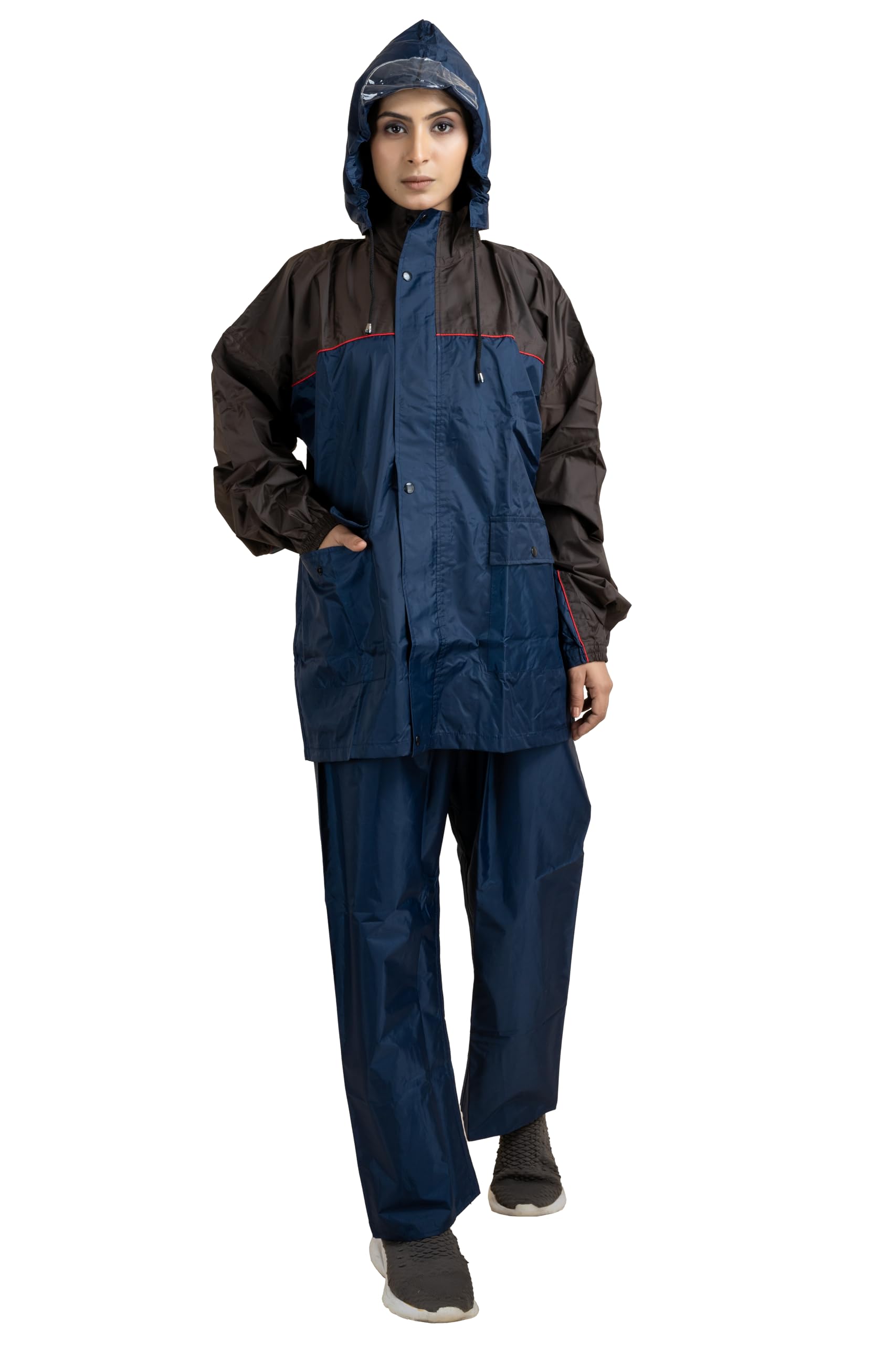 Women's Rain Coat - Waterproof Hooded Jacket Pant for Scooty