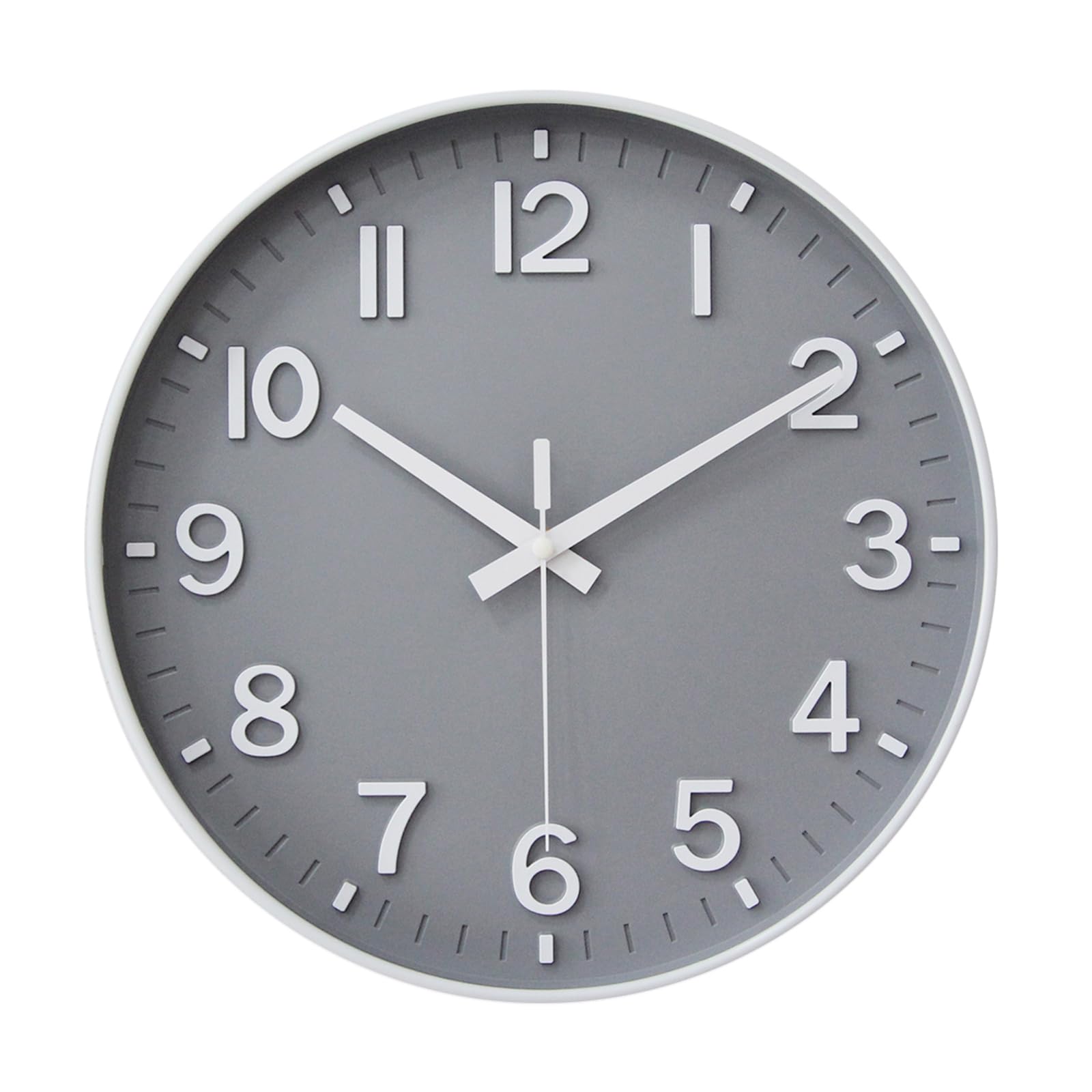 HZDHCLH Wall Clock 8 Inch Silent Non Ticking Quartz Modern Decorative Clock for Office Classroom Home Living Room Bedroom(gray)