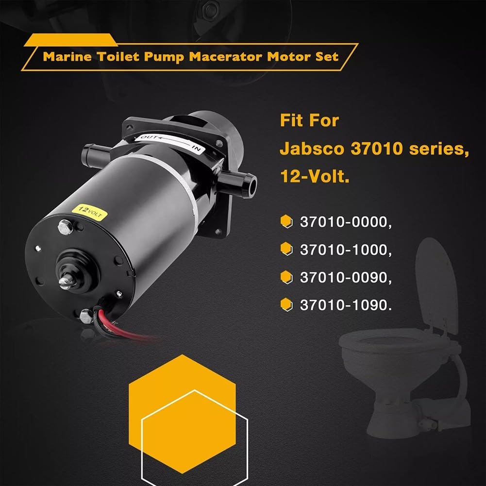 Kit de montaje de sub macerador de inodoro eléctrico marino, bomba de descarga de inodoro eléctrico, para Jabsco 37010-Series 12V