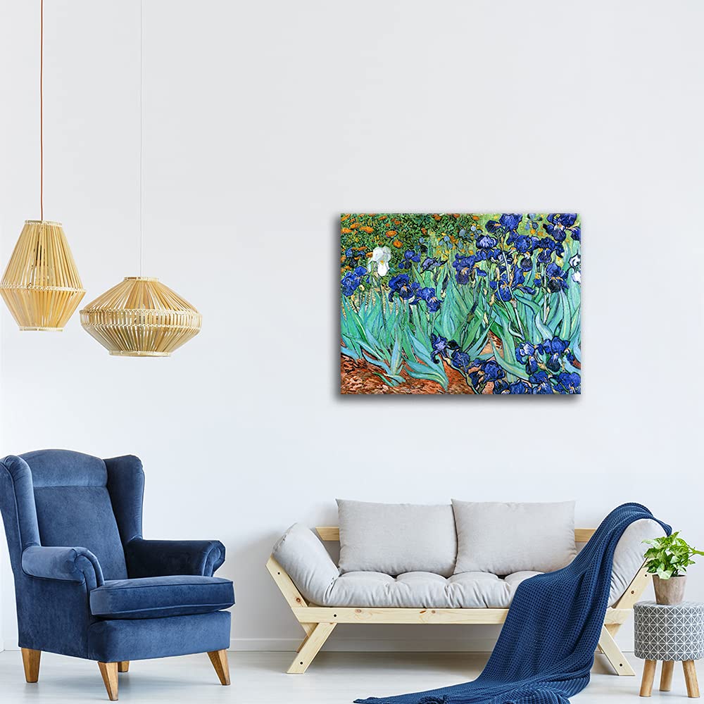 Legendarte - Cuadro Lienzo, Impresión Digital - Lirios - Vincent Van Gogh - Decoración Pared cm. 50x70