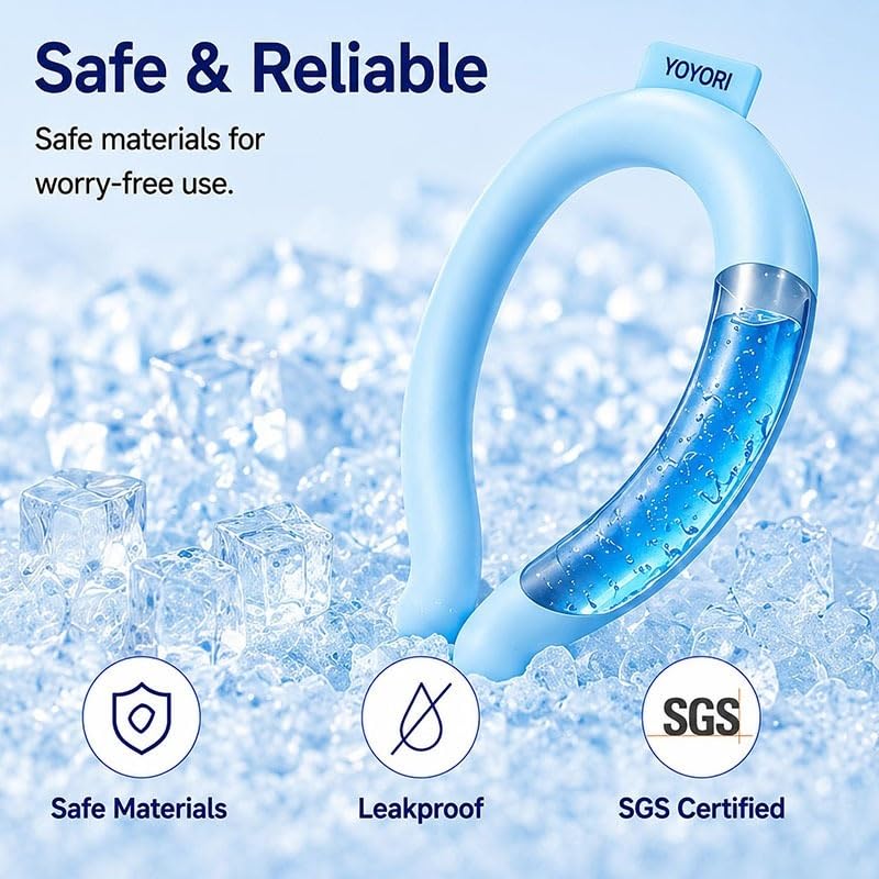 Anillo de cuello refrescante portátil, collar de hielo reutilizable | Mantiene los 18°C ​​para viajes deportivos al aire libre en verano(Purple-2pcs)