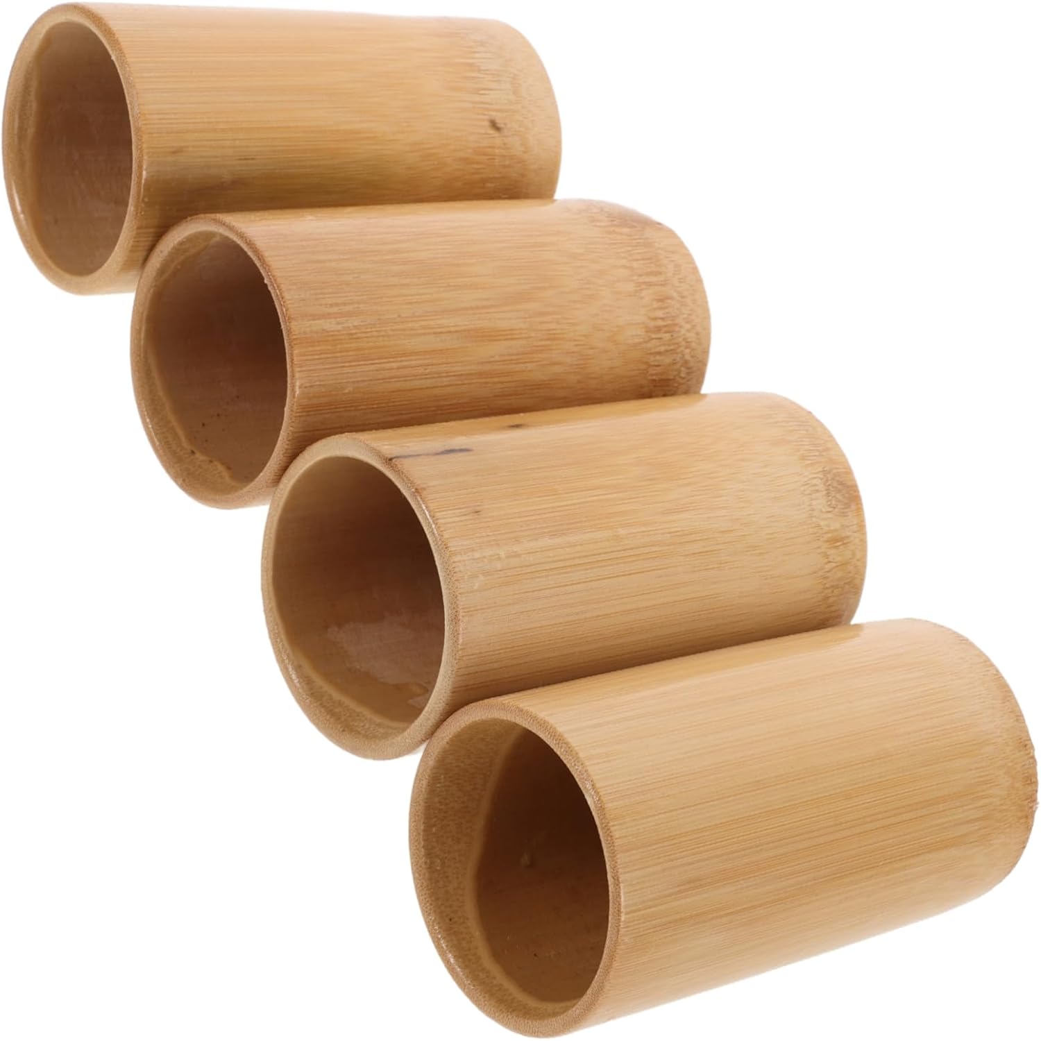 4pcs Bamboo Cupping Massage Cups Non-Inflatable Suction Jars for Back Therapy Reusable Cupping Kit for and Muscle Relaxation