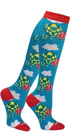 Go2Socks Calcetines de compresión navideños Mujeres y hombres enfermeras corredores Medias médicas de 15-20 mmHg (balones, L, L)