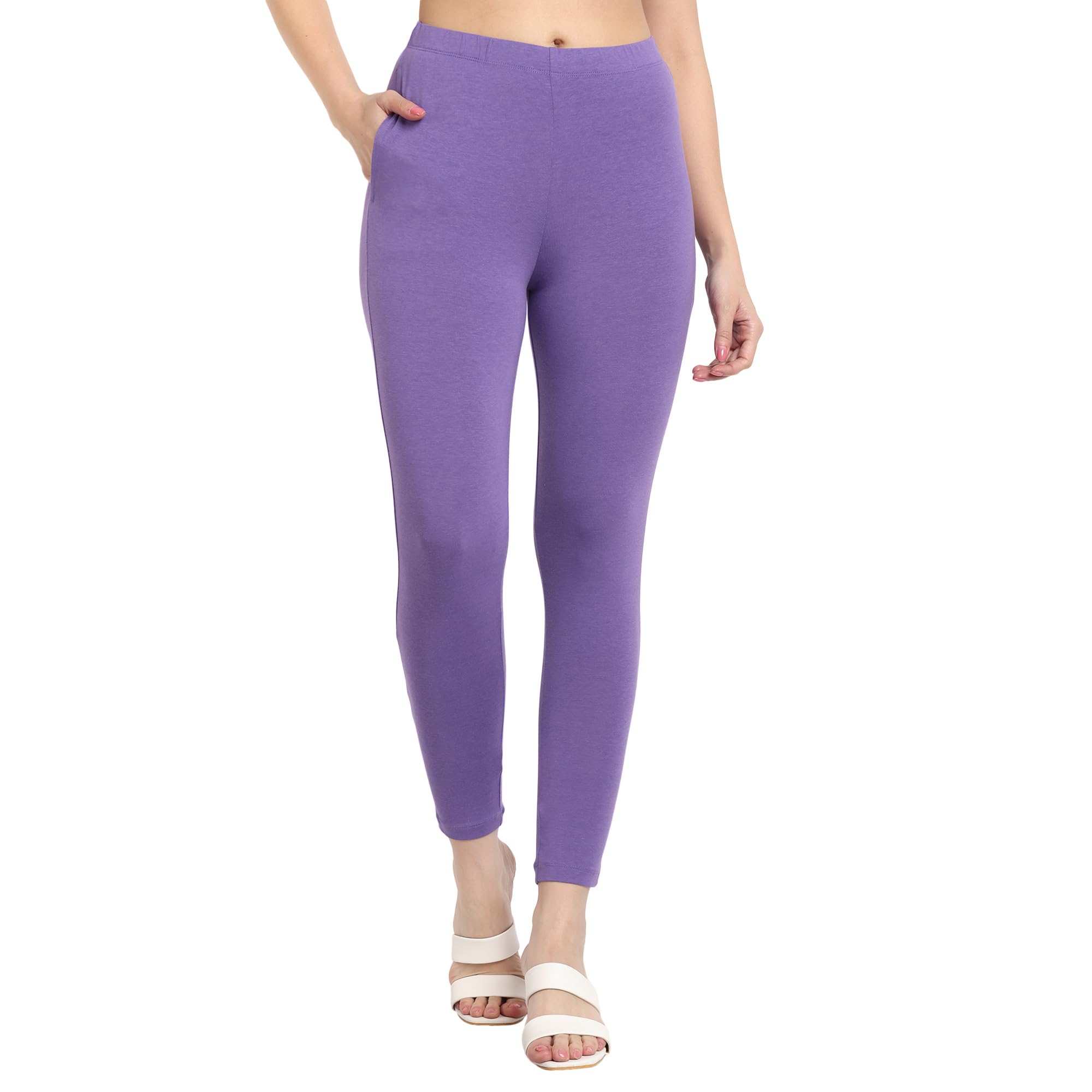 one sky Women’s Ankle Length Cotton Modal Leggings for Ethnic Wear | Soft Stretchable Bio-Washed Fabric | Colour-Lock Technology for Kurta-Tunics-picture-28