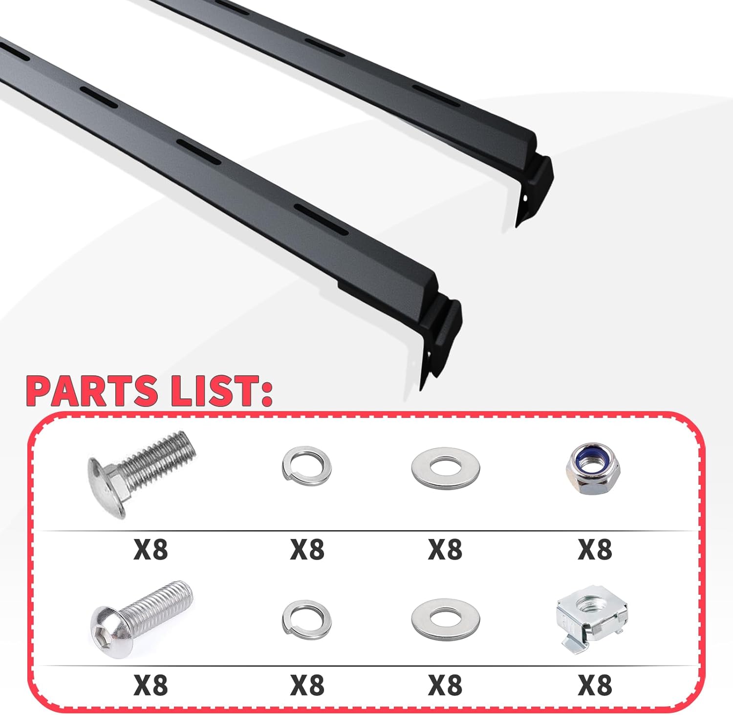 for JK JL JT XJ 350 LBS Roof Racks Cross Bars Compatible with 2007-2026 Jeep Wrangler JK JKU JL JLU Gladiator JT & 1984-2001 Jeep Cherokee XJ Hardtop, Cargo Carrier Crossbars Roof Rail (2 PCS) - Image 6