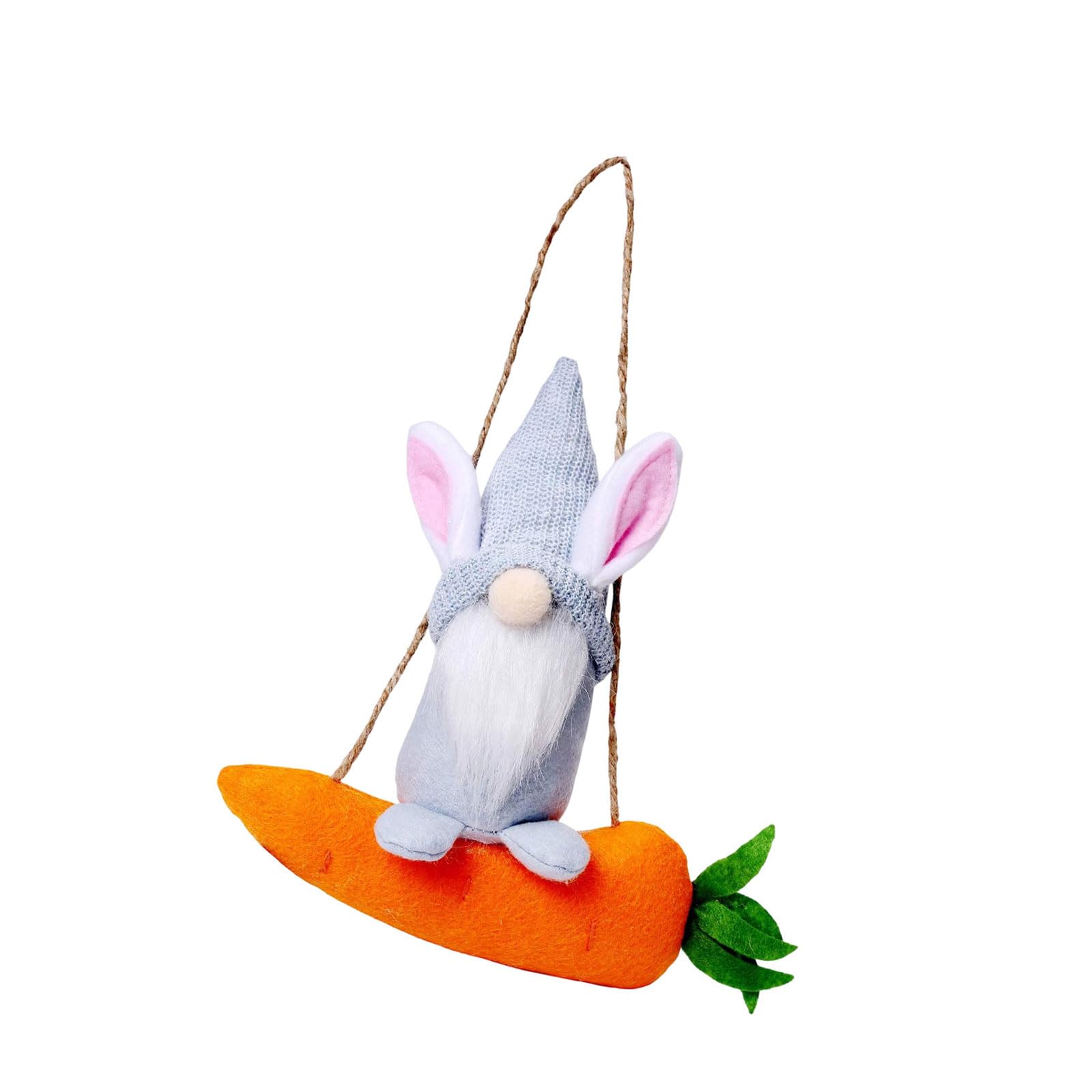 Hare Dwarf Doll Decoration Plush Stuffed Toy Hanging Ornament for Mantels Door Wall Windowsill Garden Display Easter Conies Carrot Decoration