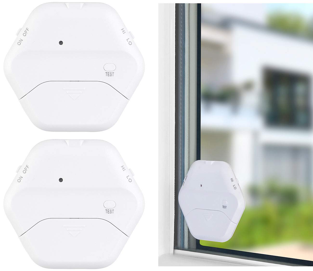 VisorTech Glasbruchsensoren: 8er-Set extradünne Glasbruchmelder, 2 Stufen, 95 dB, 54 Monate (Glasbruchalarm, Glasbruchmelder Fenster, Erschütterungssensor)