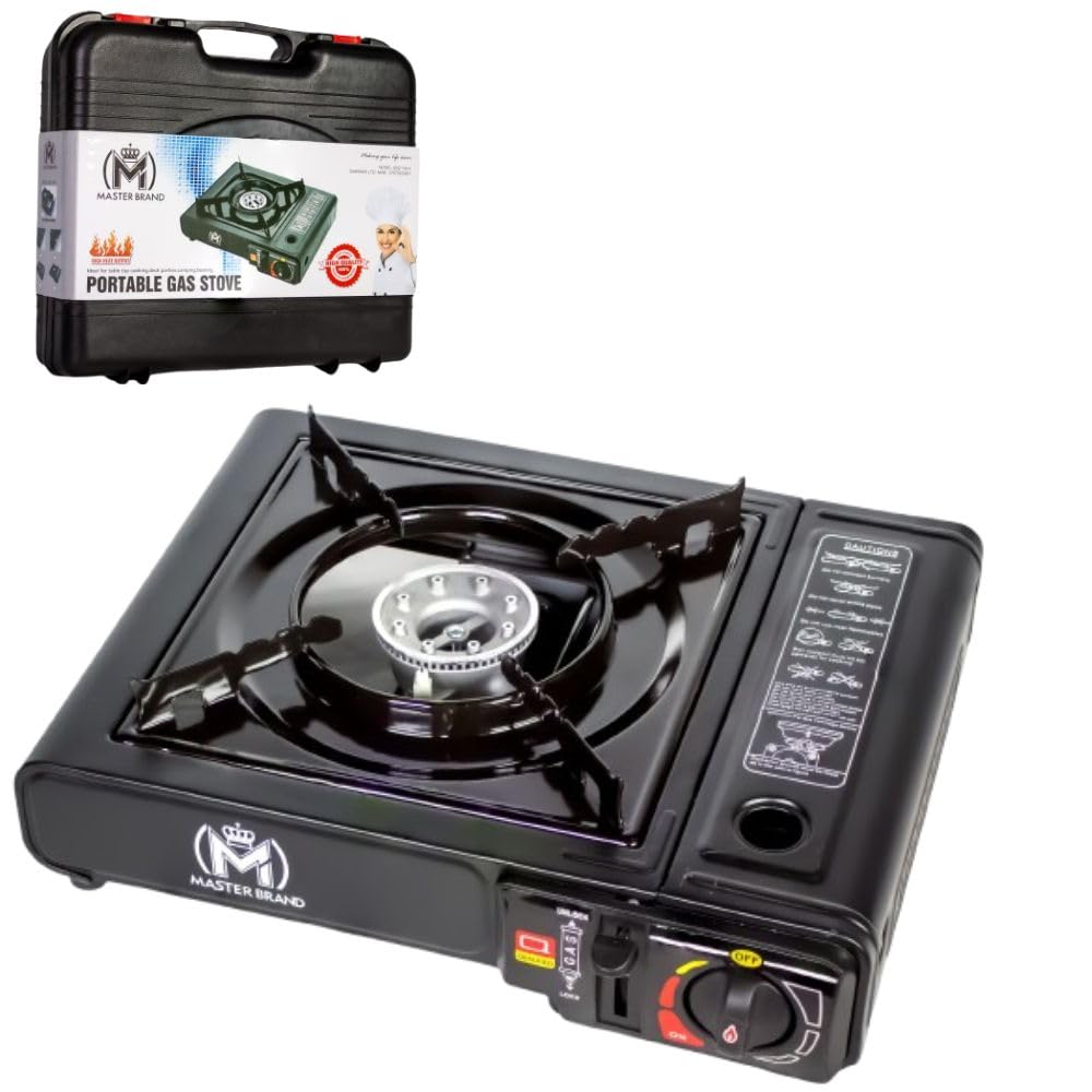 Portable Gas Cooker Stove with Carry Case, Lightweight, Compact Outdoor Camping Stove, Premium Burner, Automatic Ignition (1)