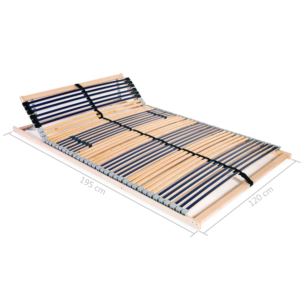 vidaXL Somier de láminas sin colchón con 42 Listones 7 Zonas 120x200cm