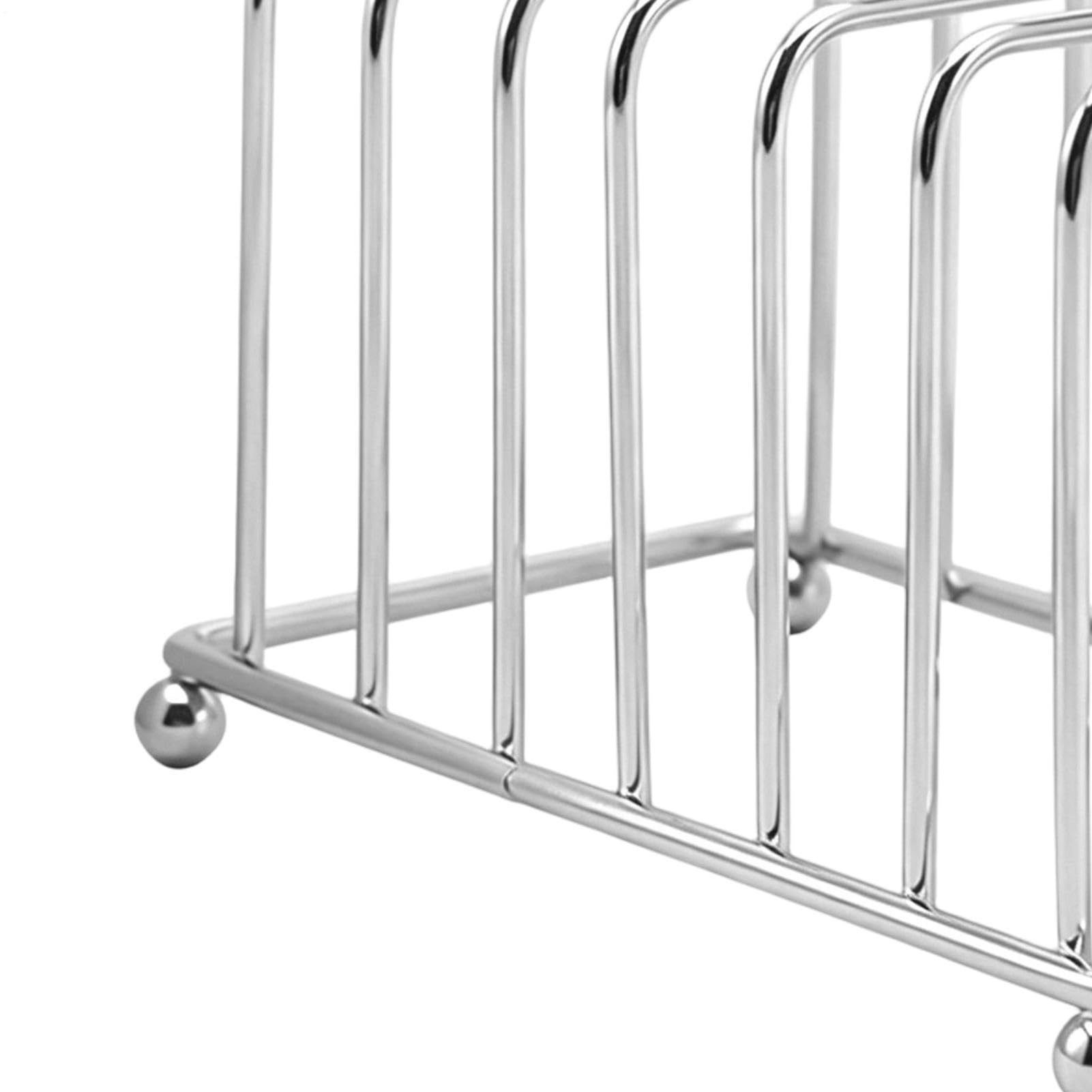 Toast-Halter, 6 Schlitze, Vintage-Stil, Edelstahl, Tisch-Display, Toast-Halter, Ständer, Lebensmittel-Display-Werkzeug, für Zuhause, Küche, Esszimmer, Wohnheim, Wohnung, Hotel