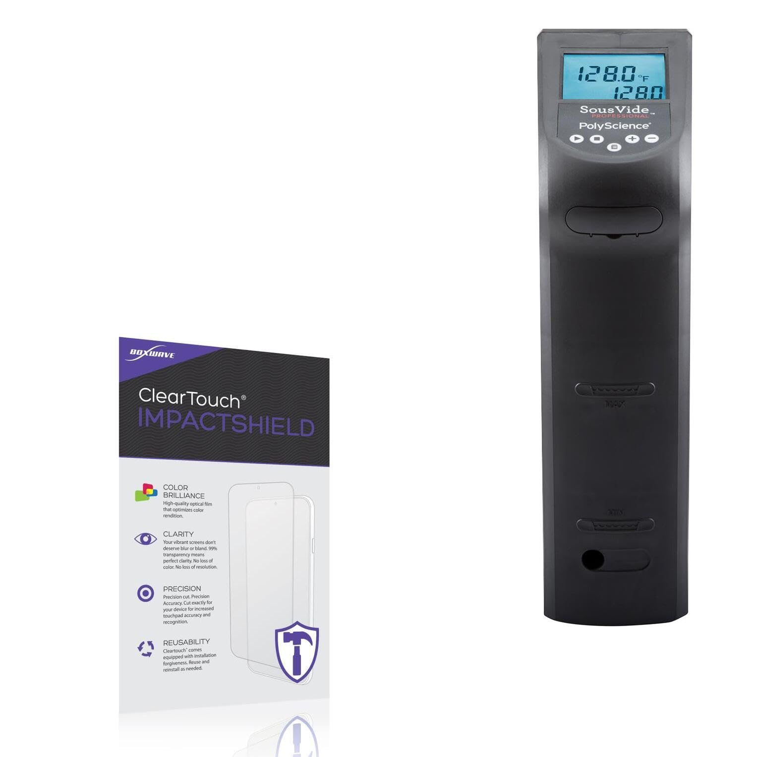 BoxWave Screen Protector Compatible with Breville Sous Vide Professional Creative - ClearTouch ImpactShield (2-Pack), Impenetrable Screen Protector Flexible Film