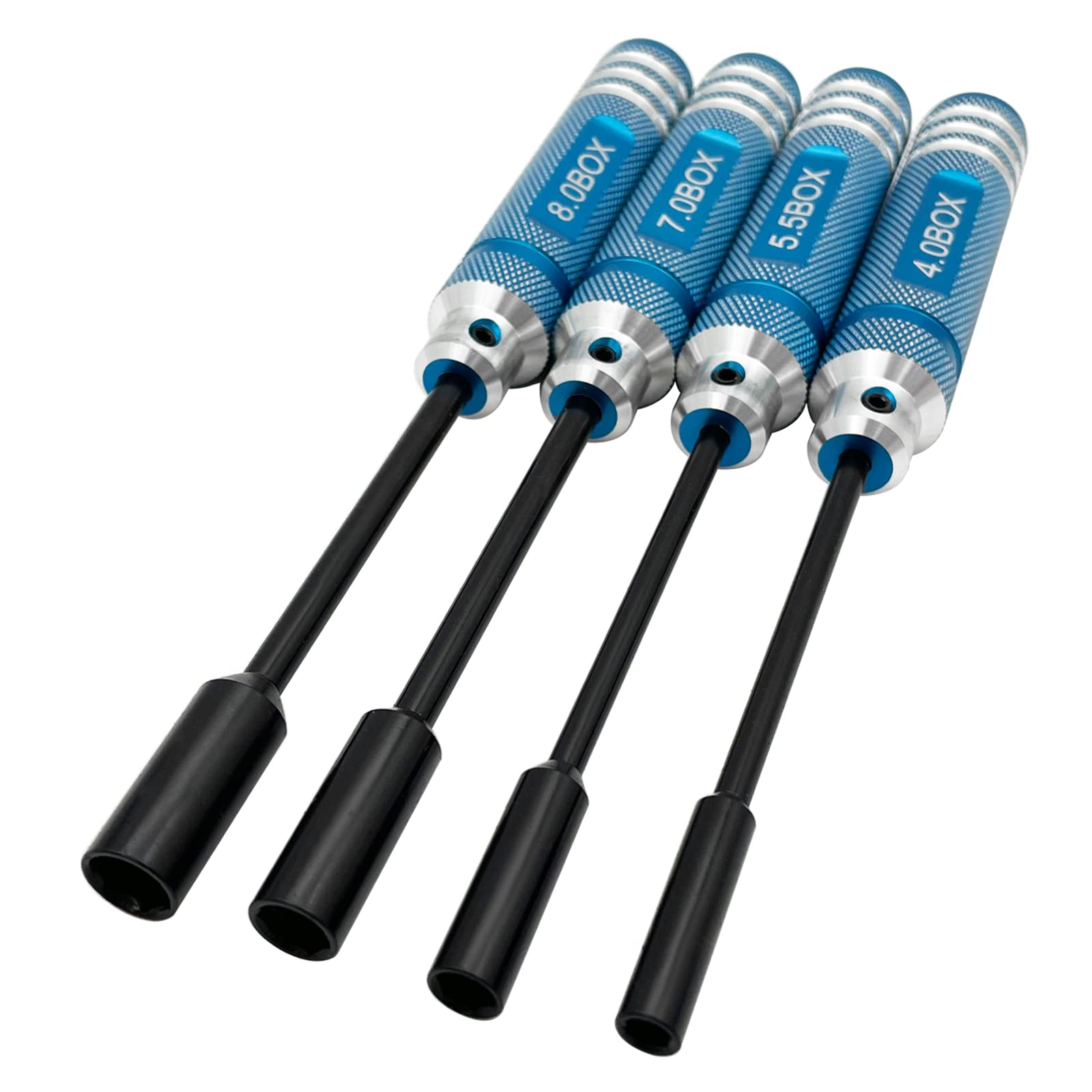 Juego de 4 destornilladores de tuercas RC, juego de herramientas hexagonales para vehículos RC, helicópteros, drones, cámaras FPV, reparación de electrodomésticos, 4 mm, 5,5 mm, 8 mm, 7 mm