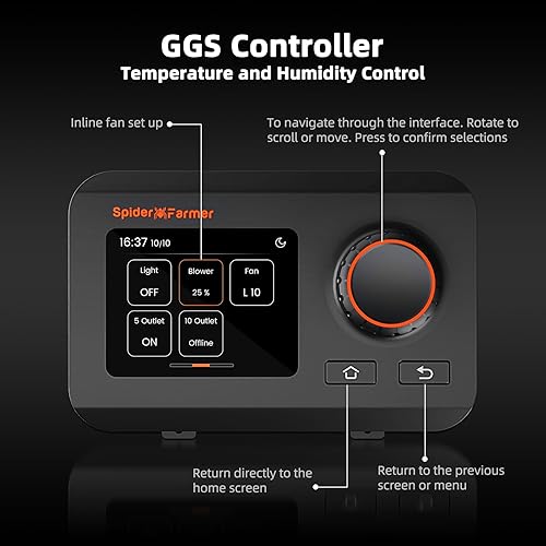 Miniatura 5 de Spider Farmer Ventilador inteligente de conducto en línea de 6 pulgadas con controlador de temperatura y humedad GGS, control de aplicación