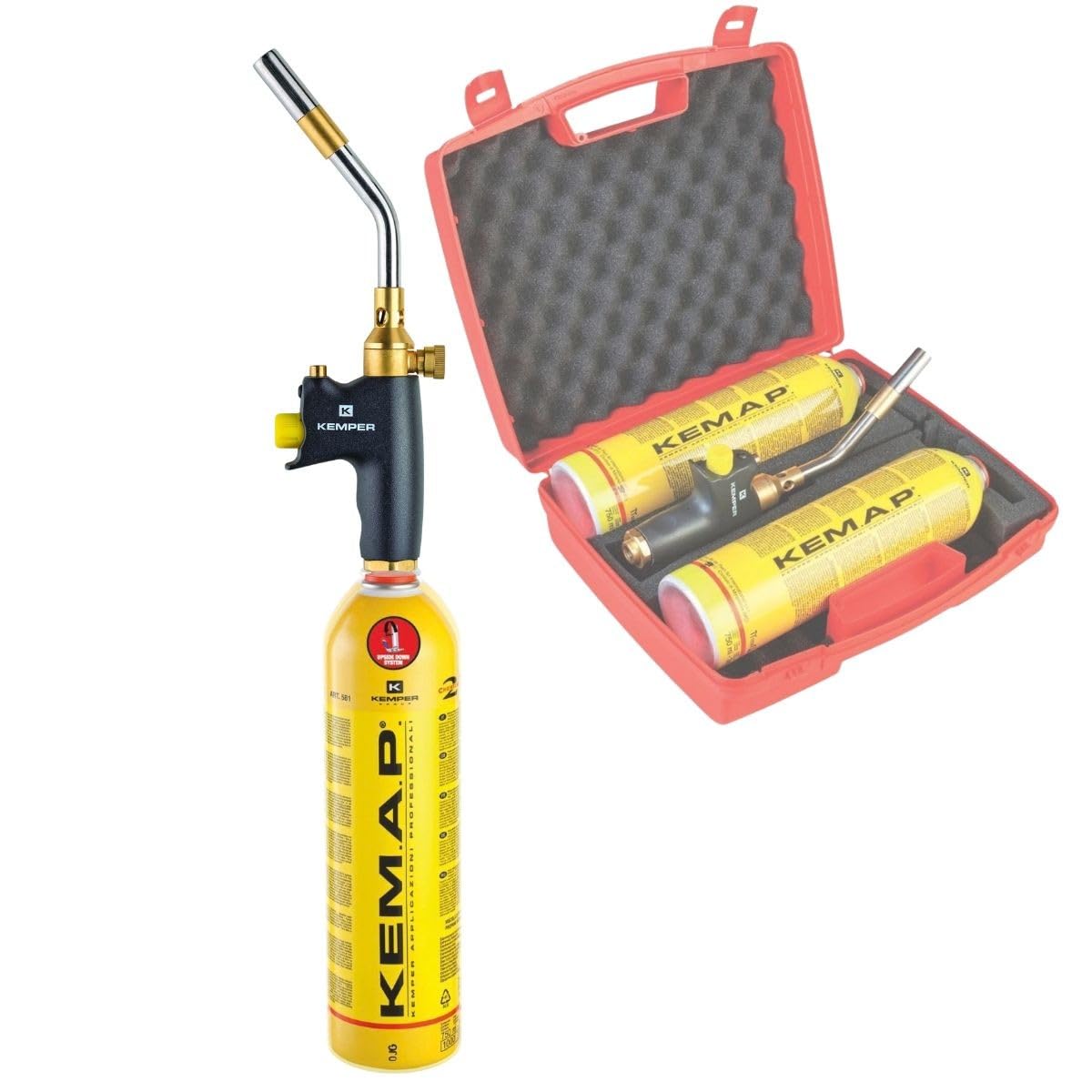 Valigetta Cannello lampada saldatura professionale + 2 bombole gas kemap