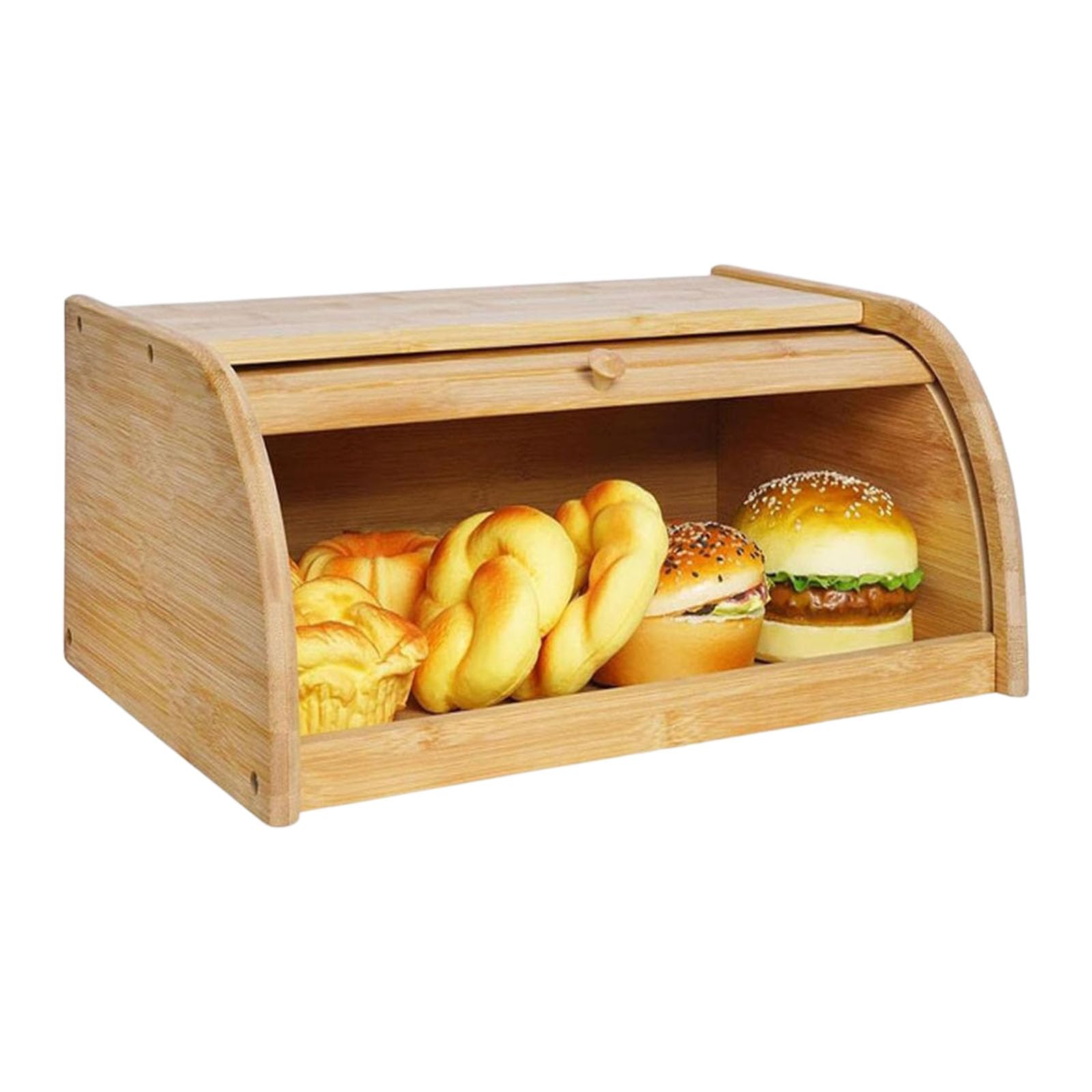 Oxxggkao Handcrafted Wooden Loaf Preserver in Traditional Design for Home and Commercial Use Bread Storage Box Wooden