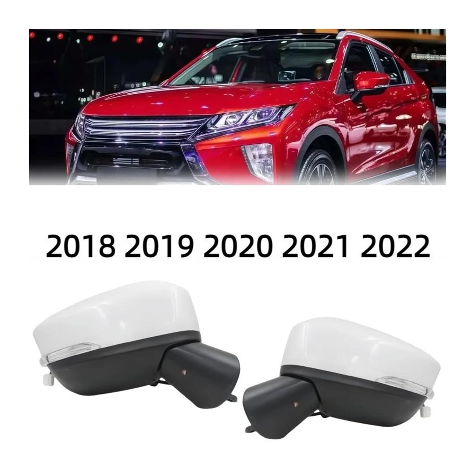 Seitenspiegel komplett Für Mitsubishi Für Eclipse Für Cross 2018-2022 Autotürflügelseite Außenrückspiegelbaugruppe Spiegeleinheit(Right6)