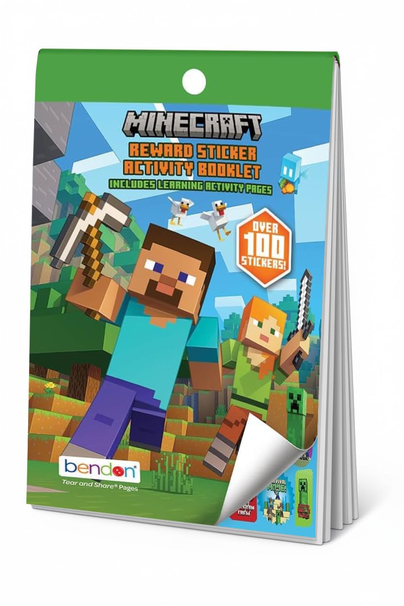 Bendon Minecraft Coloring Book | Activity Book | Minecraft Pixel Art | Video Game Coloring Books | 4" X 6" | Officially Licensed (Sticker Book)