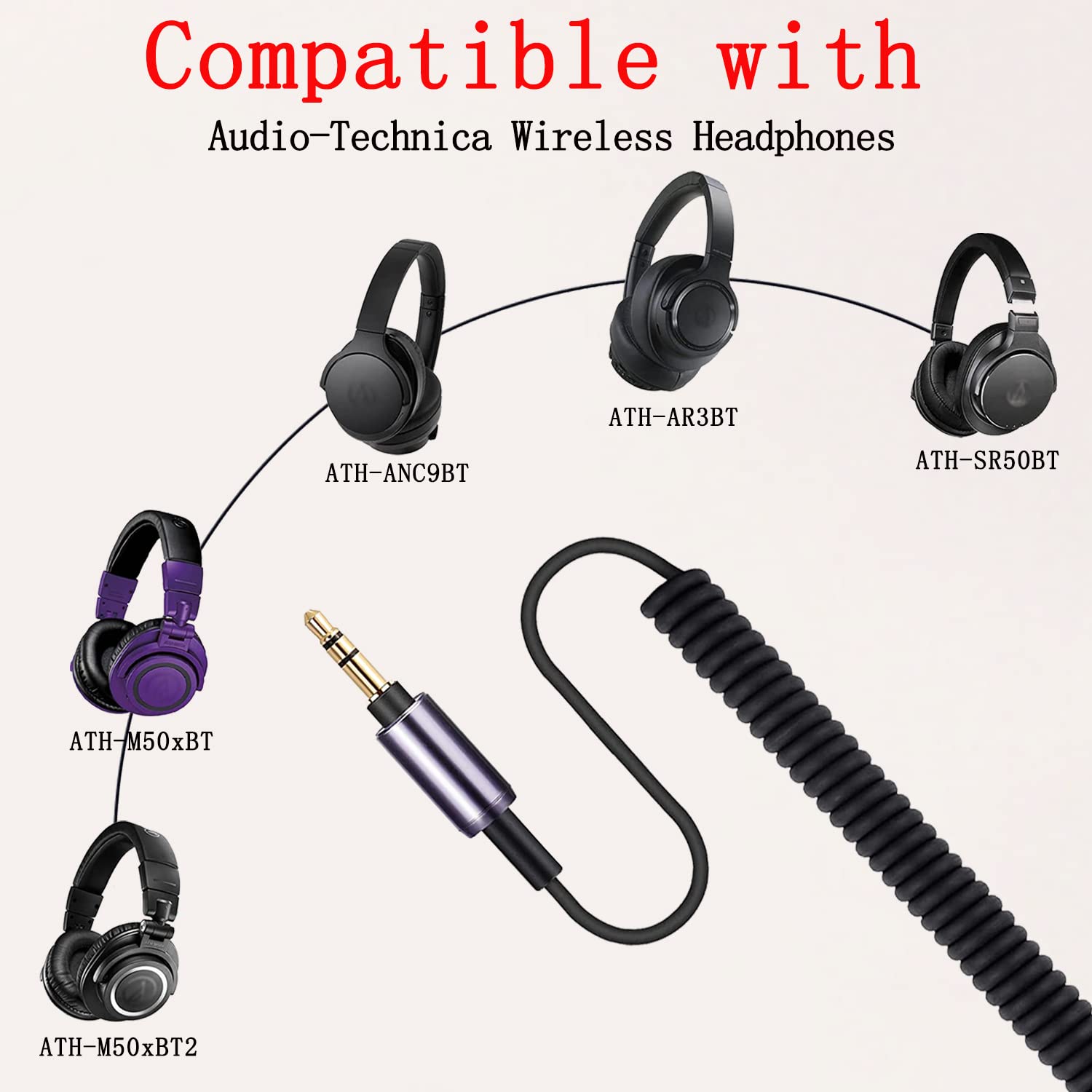 Sony Xm5 Headphones Fezzlo WH-1000XM4 Audio Cable Compatible Fo WH