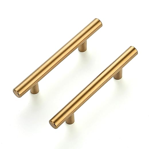 Ravinte 1 Pack 5 Inch Cabinet Pulls Brushed Brass Stainless Steel Kitchen Drawer Pulls Cabinet Handles 5”Length, 3” Hole Center