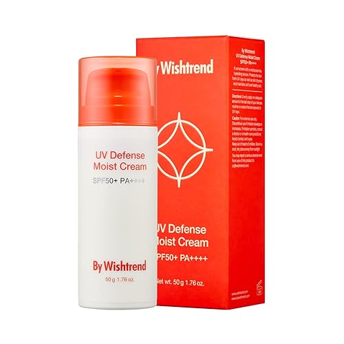 By Wishtrend Crema húmeda de defensa UV SPF 50+ PA+++, protector solar químico con pantenol, sin fundición blanca, protege de UVA, UVB, radiación
