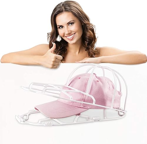 Miniatura 7 de Der Rose Paquete de 2 arandelas de gorras de béisbol para lavadora, jaula de marco de arandela de gorras, protector de sombrero para gorras de