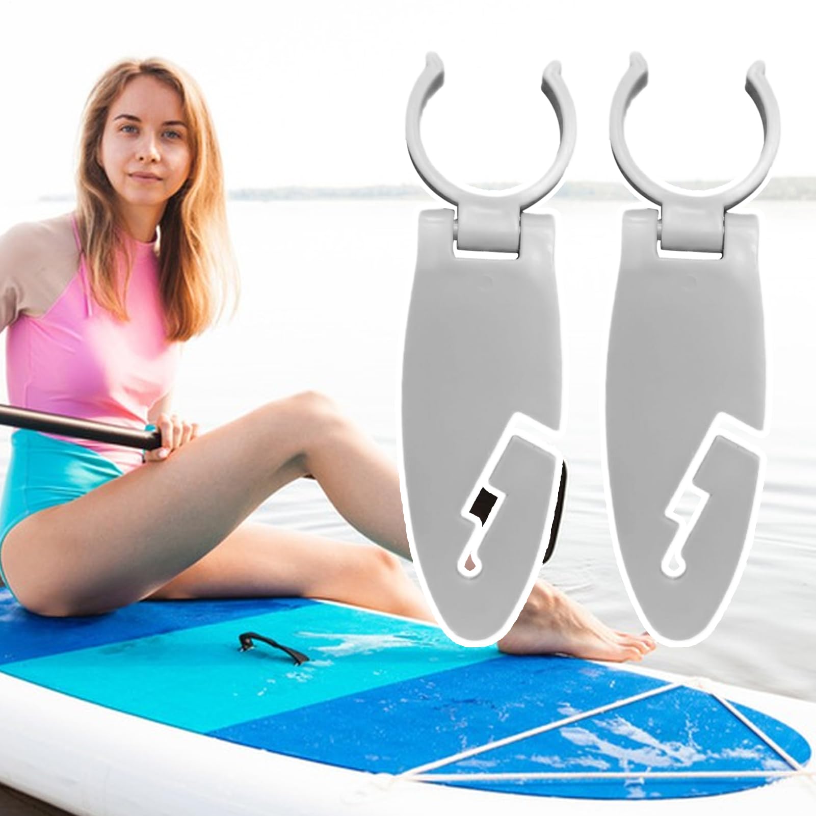 Pinza de sujeción para pádel (2 unidades, accesorios de fijación prácticos, equipamiento deportivo acuático, apto para hombres, mujeres adolescentes y deportistas