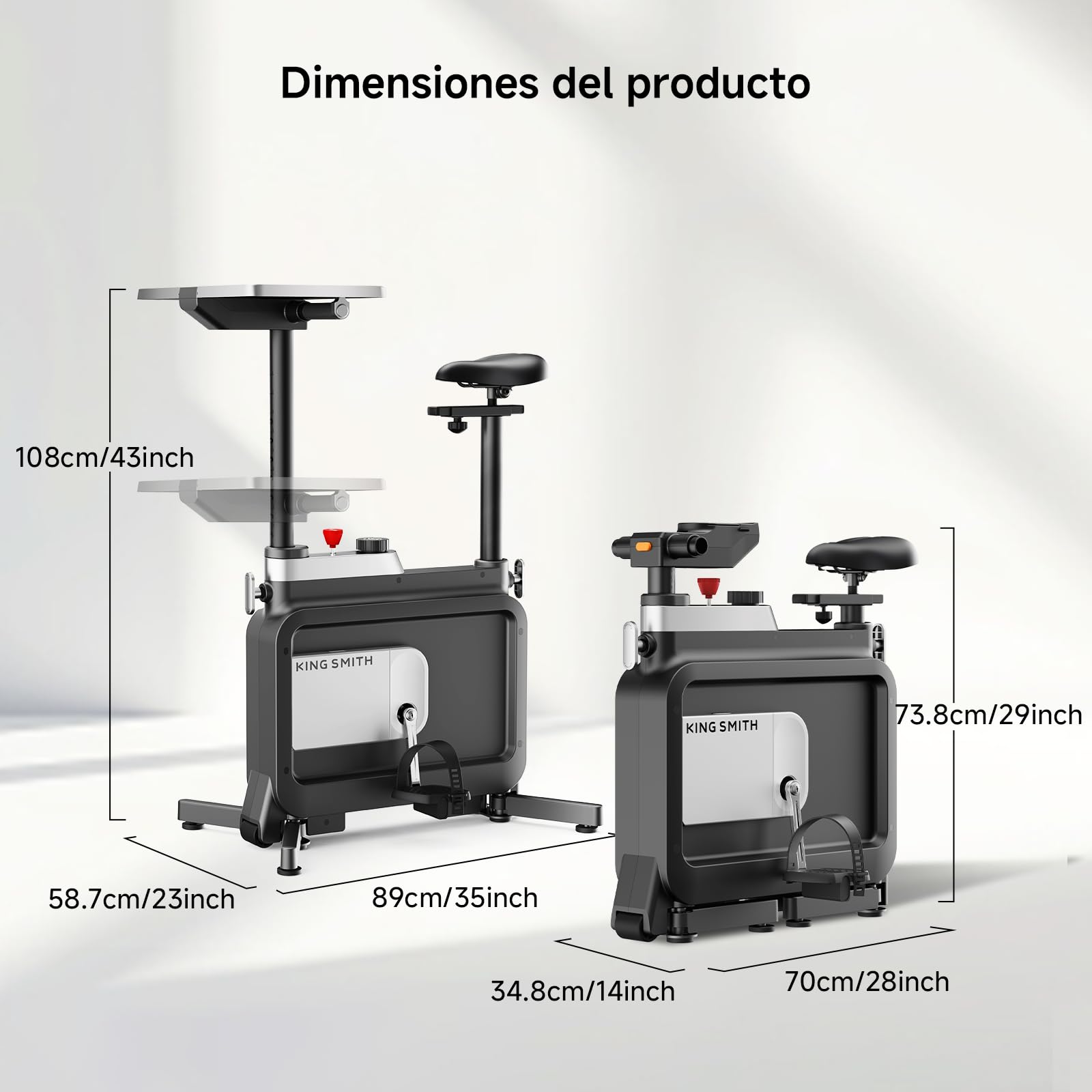 6 en 1 Bicicleta Estática en Casa, plegable debajo de la bicicleta de escritorio, Bicicleta Estatica Silenciosa el hogar con120KG de capacidad Bicicleta Estática Magnética para el gimnasio en el hogar