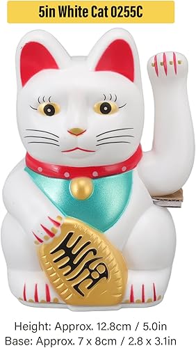 Miniatura 7 de Yoidesu Gato de la fortuna alimentado por pilas, estatua de gato de la suerte de la buena suerte, gato de la riqueza, gato agitando para hotel,