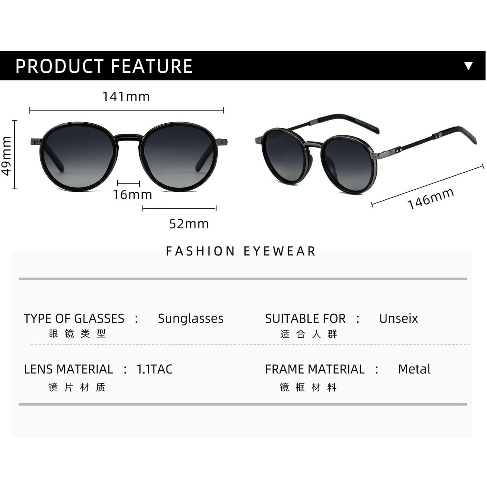 Sonnenbrille Damen Frauen Mode Kleiner Rahmen Straßenfotografie Outdoor Reisen Strand Sonnenbrille-c56 Schuss Grau