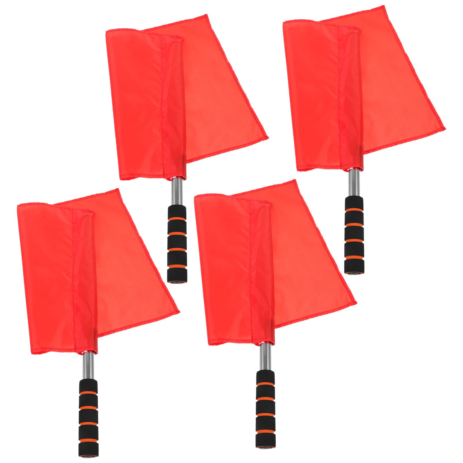 Drapeaux d'Arbitre Poignée En Mousse Drapeau de Corner Formation de Football, Rugby, Hockey, Soccer pour Arbitres (Rouge)