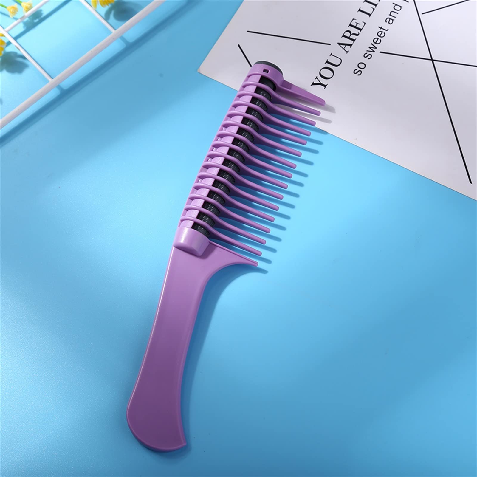 DieffematicSZ Grzebień Styling Hair Curling Comb, Curly Hair, Supple, Non Knotting Plastic