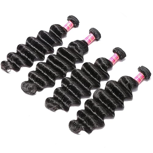 Miniatura 6 de Mechones de pelo humano brasileño Nadula, pelo 6A, 3 unidades, color natural. , onda profunda