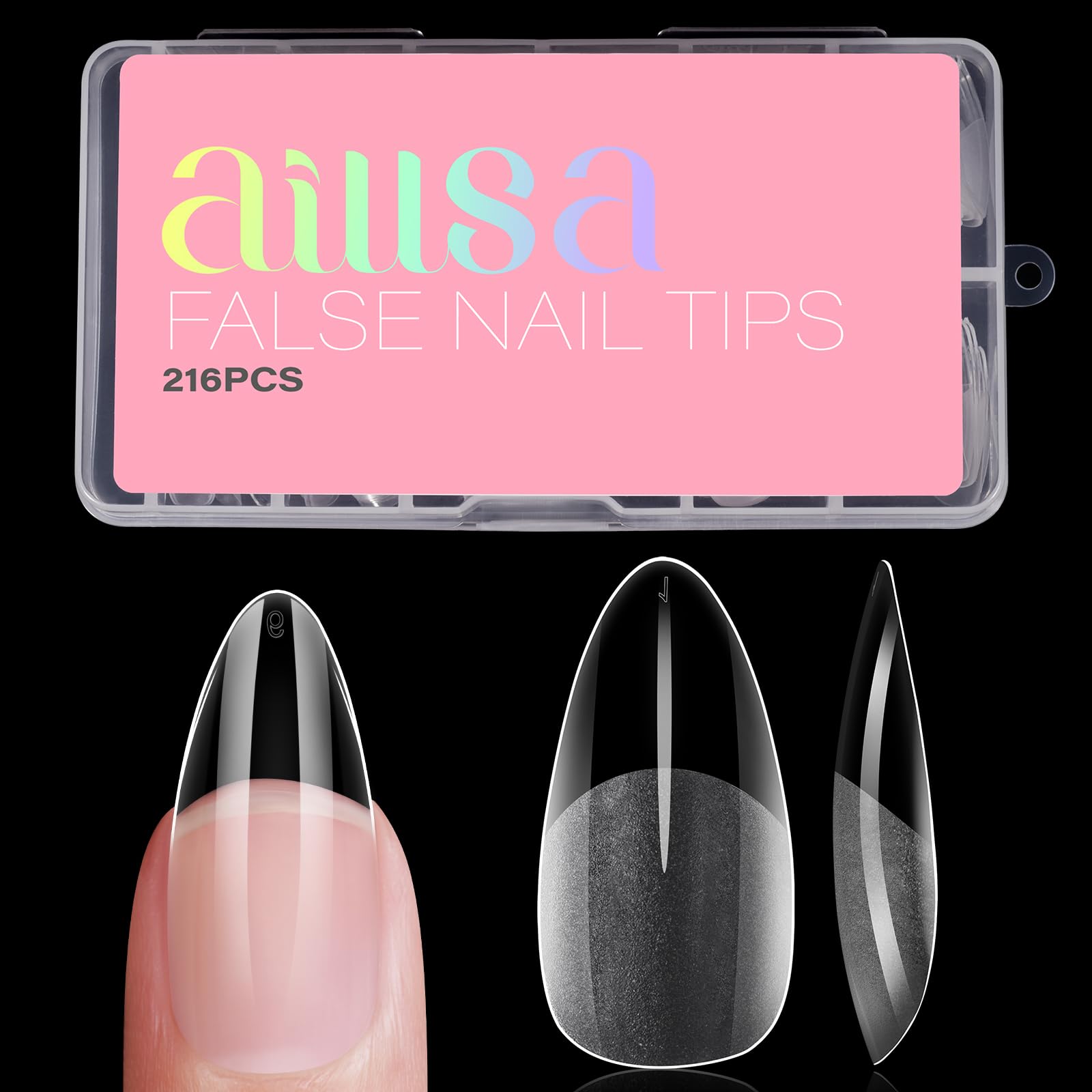 AILLSA Almond Fake Nails - Matte Gel Nail Tips -9