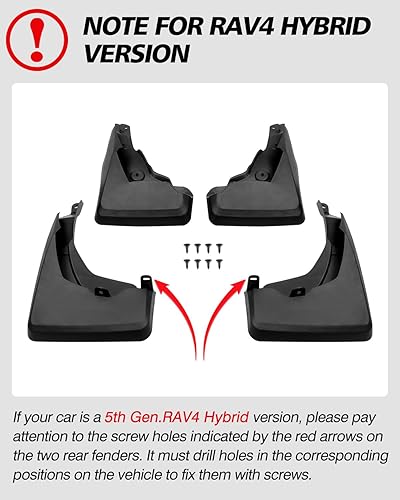 Vista 2 de Powerty Ajuste personalizado para guardabarros Toyota RAV4 2025 2024 2023 2022 2022 2021 2020 2019 protectores contra salpicaduras moldeados