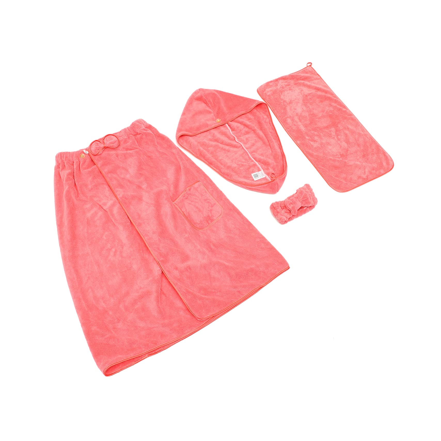 Serviettes de bain pour femme avec bandeau de soin et bonnet de douche blanc