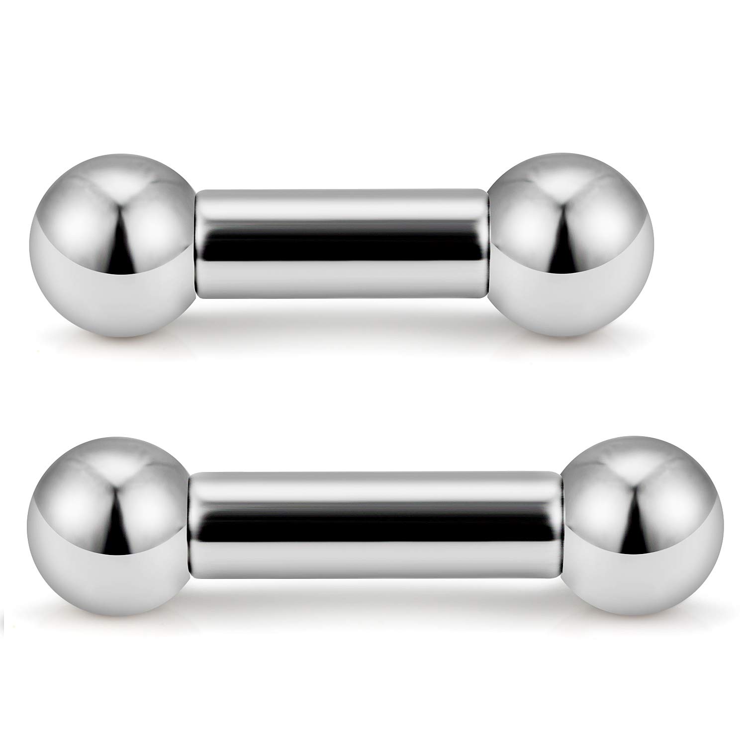 SCERRING 2-4PCS PA Ring Straight Barbell Internally Threaded Monster Screwball Rings 316L Surgical Steel Body Piercing Jewelry 2G 4G 6G 8G