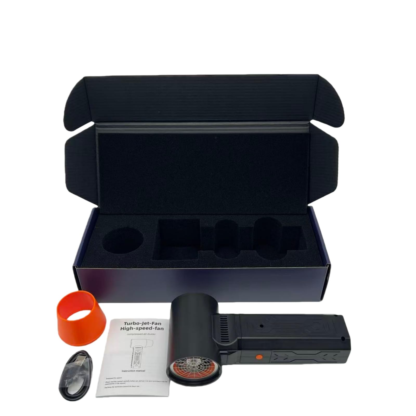 EMEBAY Soffiatore Aria Compressa 600g con Potenza del Vento, Spruzzo Aria Compressa con Batteria, Spolverino Aria compressa Senza Fili per Pulizia di Officina e PC, Rimozione di Neve e Foglie